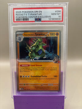 PSA 10 GEM Mint - Rocket's Tyranitar #096 Pokémon Center Exclusive, Graded
