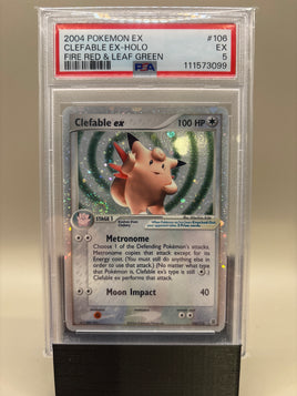 PSA 5 Excellent - Clefable Ex - Holo #106 Pokemon Fire Red & Leaf Green , Graded