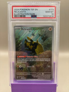 PSA 10 GEM Mint - Relicanth #173 Pokémon Temporal Forces, Graded