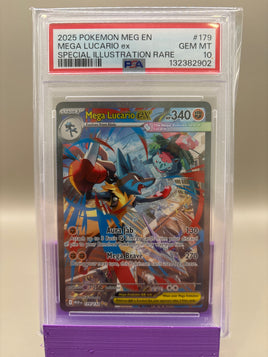 PSA 10 GEM Mint - Mega Lucario Ex #179 Pokémon Mega Evolution, Graded