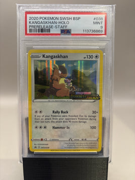 PSA 9 Mint - Kangaskhan - Holo #038 Pokemon STAFF Darkness Ablaze Prerelease Promo, Graded