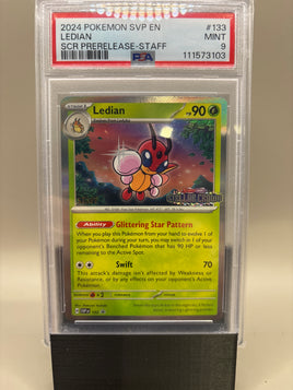 PSA 9 Mint - Ledian (Staff Stamped) #133 Pokémon Stellar Crown Prerelease Promo, Graded