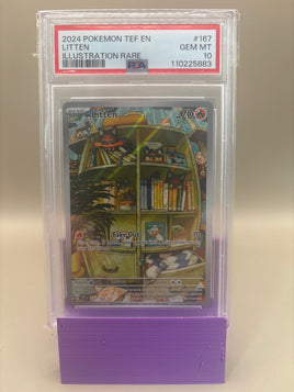 PSA 10 GEM Mint - Litten #167 Pokémon Temporal Forces, Graded