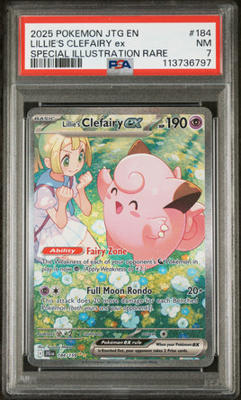 2025 Pokemon Jtg En-Journey Together #184 Lillie'S Clefairy Ex Special Illustration Rare PSA 7