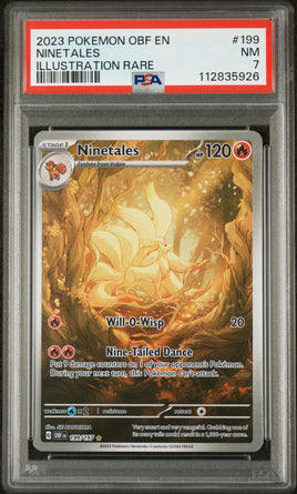2023 Pokemon Obf En-Obsidian Flames #199 Ninetales Illustration Rare PSA 7