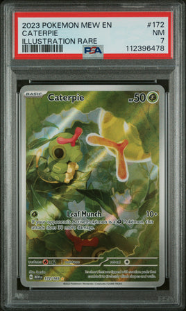 2023 Pokemon Mew En-151 #172 Caterpie Illustration Rare PSA 7