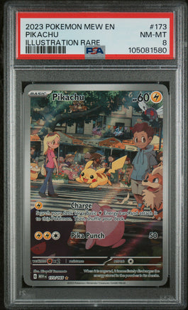 2023 Pokemon Mew En-151 #173 Pikachu Illustration Rare PSA 8