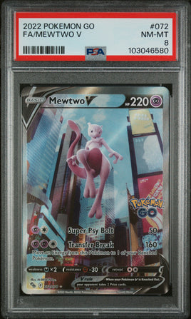 2022 Pokemon Go #072 Fa/Mewtwo V PSA 8