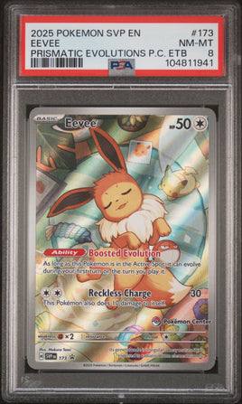2025 Pokemon Svp En-Sv Black Star Promo #173 Eevee Prismatic Evolutions Pc Etb PSA 8