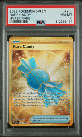 2023 Pokemon Svi En-Scarlet & Violet #256 Rare Candy Hyper Rare PSA 8