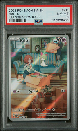 2023 Pokemon Svi En-Scarlet & Violet #211 Ralts Illustration Rare PSA 8