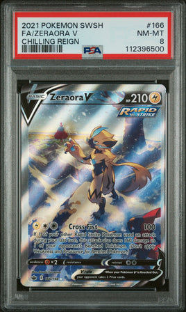2021 Pokemon Sword & Shield Chilling Reign #166 Fa/Zeraora V Chilling Reign PSA 8