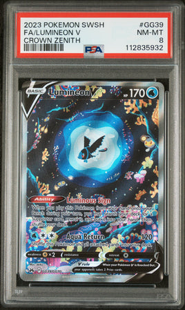 2023 Pokemon Sword And Shield Crown Zenith #GG39 Fa/Lumineon V Crown Zenith PSA 8