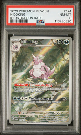 2023 Pokemon Mew En-151 #174 Nidoking Illustration Rare PSA 8