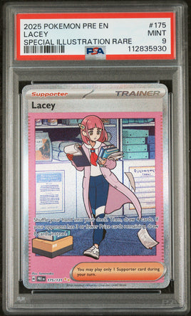 2025 Pokemon Pre En-Prismatic Evolutions #175 Lacey Special Illustration Rare PSA 9