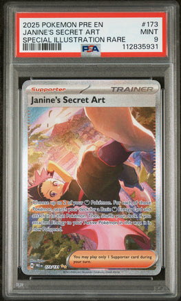 2025 Pokemon Pre En-Prismatic Evolutions #173 Janine'S Secret Art Special Illustration Rare PSA 9