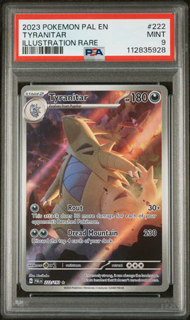 2023 Pokemon Pal En-Paldea Evolved #222 Tyranitar Illustration Rare PSA 9