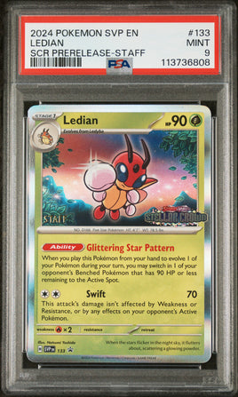 2024 Pokemon Svp En-Sv Black Star Promo #133 Ledian Scr Prerelease-Staff PSA 9