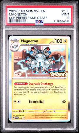 2024 Pokemon Svp En-Sv Black Star Promo #153 Magneton Ssp Prerelease-Staff PSA 9