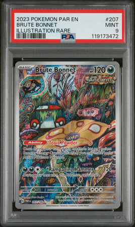 2023 Pokemon Par En-Paradox Rift #207 Brute Bonnet Illustration Rare PSA 9