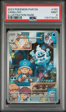 2023 Pokemon Par En-Paradox Rift #190 Vanillish Illustration Rare PSA 9
