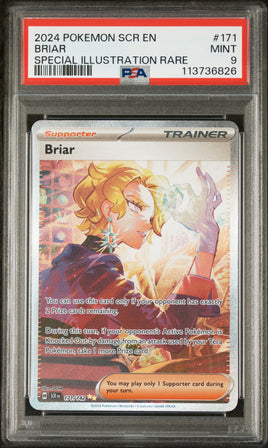 2024 Pokemon Scr En-Stellar Crown #171 Briar Special Illustration Rare PSA 9