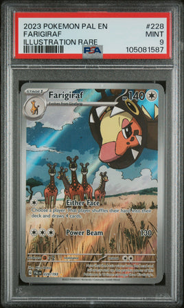 2023 Pokemon Pal En-Paldea Evolved #228 Farigiraf Illustration Rare PSA 9
