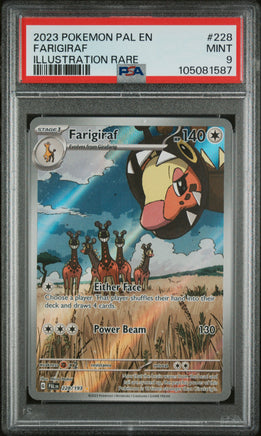 2023 Pokemon Pal En-Paldea Evolved #228 Farigiraf Illustration Rare PSA 9