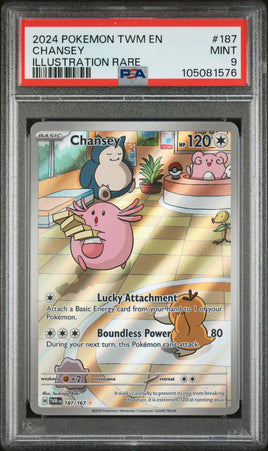 2024 Pokemon Twm En-Twilight Masquerade #187 Chansey Illustration Rare PSA 9