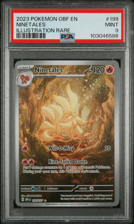 2023 Pokemon Obf En-Obsidian Flames #199 Ninetales Illustration Rare PSA 9