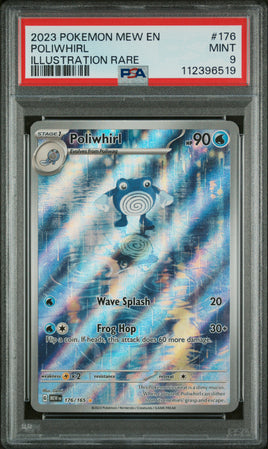 2023 Pokemon Mew En-151 #176 Poliwhirl Illustration Rare PSA 9