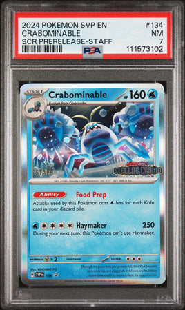 2024 Pokemon Svp En-Sv Black Star Promo #134 Crabominable Scr Prerelease-Staff PSA 7