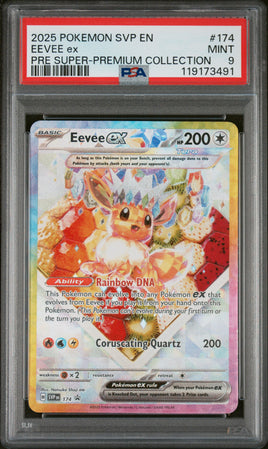 2025 Pokemon Svp En-Sv Black Star Promo #174 Eevee Ex Pre Super-Premium Collection PSA 9