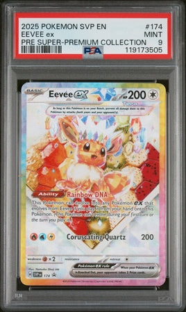 2025 Pokemon Svp En-Sv Black Star Promo #174 Eevee Ex Pre Super-Premium Collection PSA 9