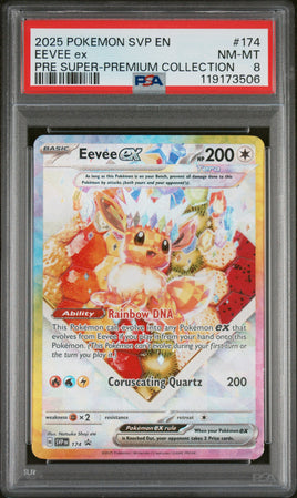2025 Pokemon Svp En-Sv Black Star Promo #174 Eevee Ex Pre Super-Premium Collection PSA 8