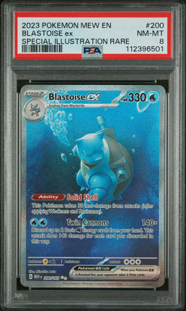 2023 Pokemon Mew En-151 #200 Blastoise Ex Special Illustration Rare PSA 8