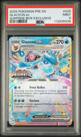 2025 Pokemon Pre En-Prismatic Evolutions #026 Glaceon Ex Surprise Box Exclusive PSA 9