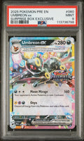 2025 Pokemon Pre En-Prismatic Evolutions #060 Umbreon Ex Surprise Box Exclusive PSA 9