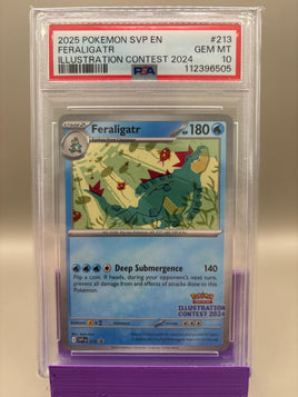 PSA 10 GEM Mint - Feraligatr #23 Pokémon Illustration Contest 2024 Promo , Graded