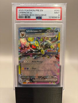 PSA 9 Mint - Umbreon Ex #060 Pokémon Prismatic Surprise Box Exclusive Promo, Graded