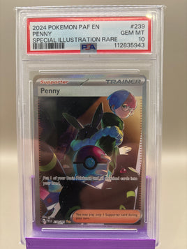 PSA 10 GEM Mint - Penny #239 Pokémon Paldean Fates, Graded