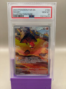 PSA 10 GEM Mint - Magby #186 Pokémon Paradox Rift, Graded