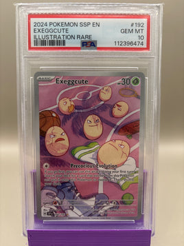 PSA 10 GEM Mint - Exeggcute #192 Pokémon Surging Sparkes, Graded