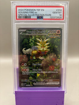 PSA 10 GEM Mint - Gouging Fire Ex #204 Pokémon Temporal Forces, Graded