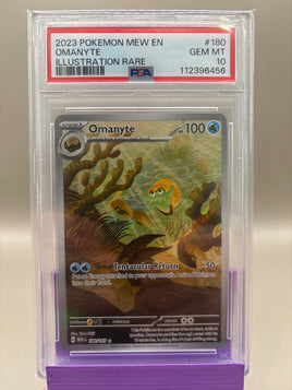PSA 10 GEM Mint - Omanyte #180 Pokémon Scarlet & Violet 151, Graded