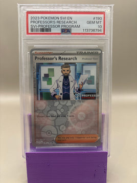 PSA 10 GEM Mint - Professor's Research #190 Pokémon Program 2023 Turo, Graded