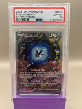 PSA 10 GEM Mint -Lumineon V #GG39 Pokémon Crown Zenith, Graded