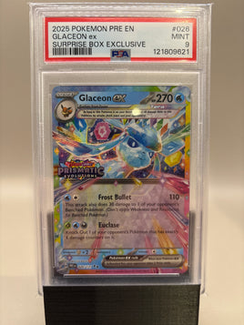 PSA 9 Mint - Glaceon Ex #026 Pokémon Prismatic Surprise Box Exclusive Promo, Graded