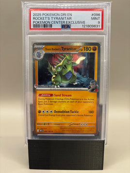 PSA 9 Mint - Rocket's Tyranitar #096 Pokemon Center Exclusive Stamp , Graded