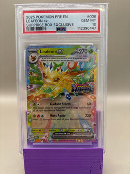 PSA 10 GEM Mint - Leafeon Ex #006 Pokémon Prismatic Evolution Surprise Box Exclusive , Graded